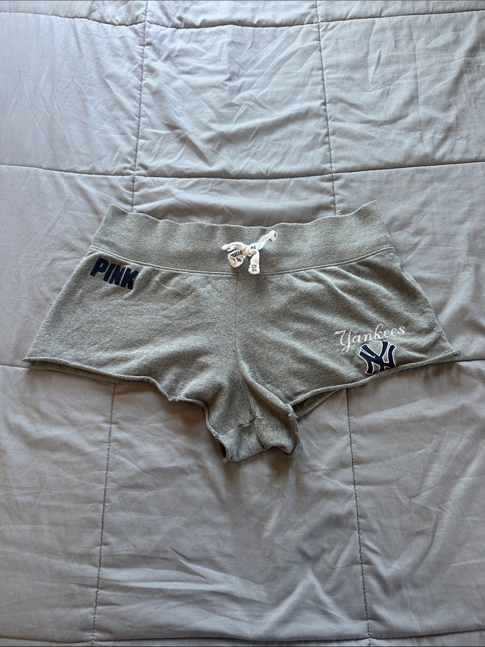 PINK Victoria's Secret Gray Yankees Athletic Shorts